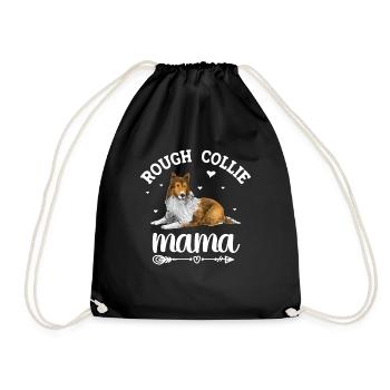 Long-haired Collie Rough Collie Dog - Drawstring Bag - black - Front