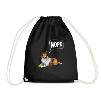 Long-haired Collie Rough Collie Dog - Drawstring Bag - black - Front