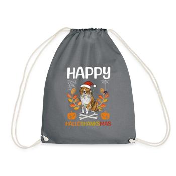 Longhair Collie Rough Collie Dog - Drawstring Bag - grey - Front