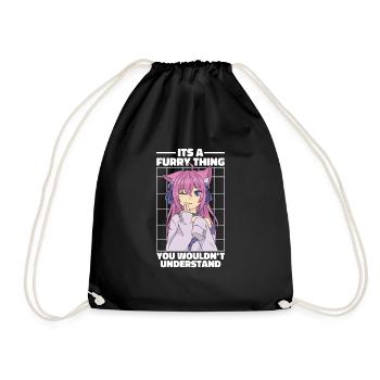 Furry Fandom Fursuits Funny - Drawstring Bag - black - Front