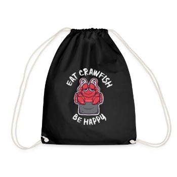Eat Crawfish Drink Beer Kawaii Crawfish Boil - Drawstring Bag - black - Front