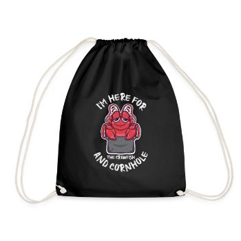 I'm Here For The Crawfish And Cornhole Kawaii - Turnbeutel - Schwarz - Vorne