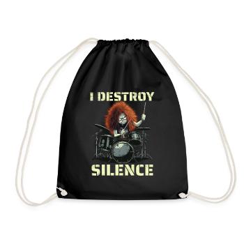 Redhead Drummer I Destroy Silence - Sac de sport léger - noir - Devant