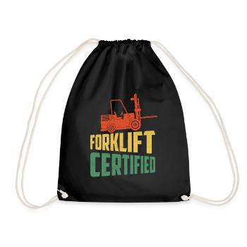Forklift Certified Driver Forklifter Operator - Drawstring Bag - black - Front