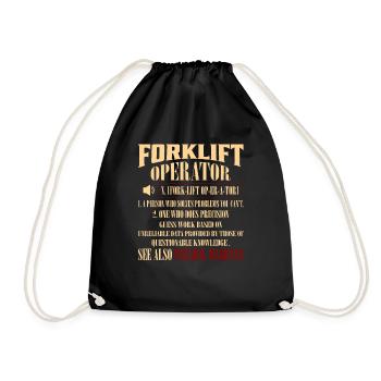 Forklift Operator Noun Operator Forklifter Driver - Turnbeutel - Schwarz - Vorne