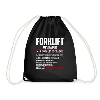 Forklift Operator Noun Driver Forklifter Operator - Turnbeutel - Schwarz - Vorne