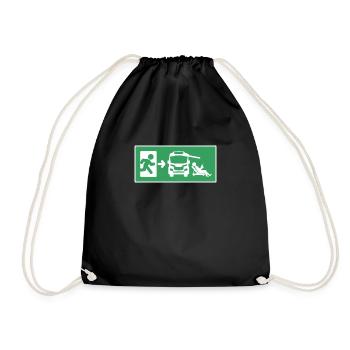 Camping camper caravan funny camping - Drawstring Bag - black - Front