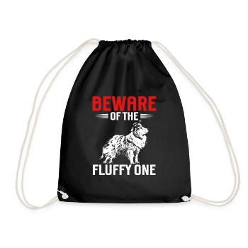 Collie à poil long Collie rugueux Chien - Sac de sport léger - noir - Devant