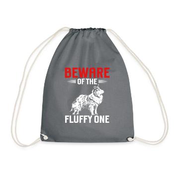 Longhair Collie Rough Collie Dog - Drawstring Bag - grey - Front