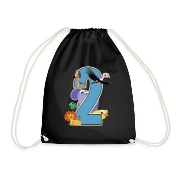 2ème anniversaire 2 ans Deux jeunes filles - Sac de sport léger - noir - Devant