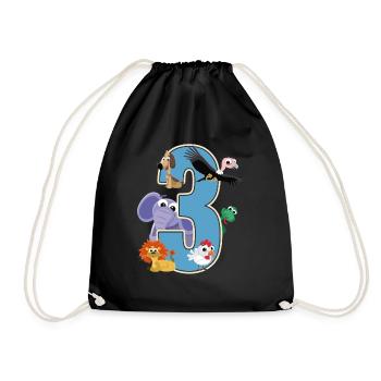 3ème anniversaire 3 ans Trois jeunes filles cadeau - Sac de sport léger - noir - Devant