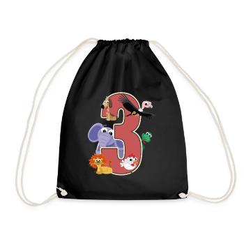 3ème anniversaire 3 ans Trois jeunes filles cadeau - Sac de sport léger - noir - Devant