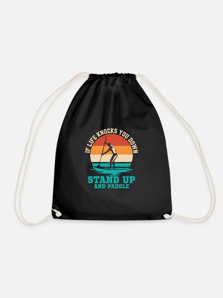 If Life Knocks You Down Stand Up And Paddle Board - Turnbeutel - Schwarz