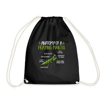 Mante religieuse, collectionneur d’insectes, entomologiste - Sac de sport léger - noir - Devant