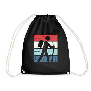 Wandern Hiking Geschenk Sprüche - Turnbeutel - Schwarz - Vorne