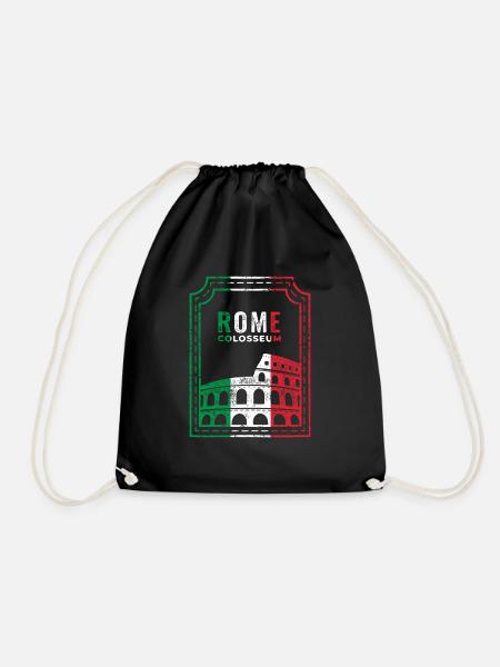 Rome Colosseum Rome Colosseum Souvenir Italy - Drawstring Bag - black