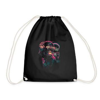 Neon-Gorilla - Turnbeutel - Schwarz - Vorne