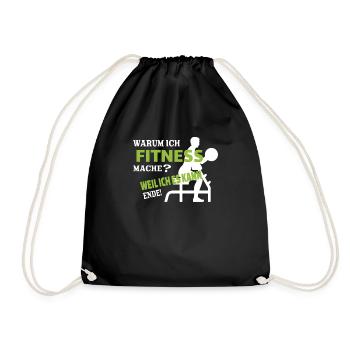 Fitnesszubehör für Sportler - Turnbeutel - Schwarz - Vorne