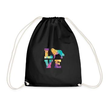 Saint Bernard Love - Drawstring Bag - black - Front
