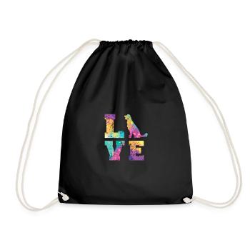 Golden Retriever Love - Drawstring Bag - black - Front