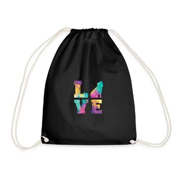English bulldog Love - Drawstring Bag - black - Front