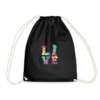 Beagle Love - Drawstring Bag - black - Front