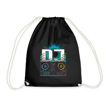 Beat DJ Raver Rave Hard Techno Dark Tekno - Drawstring Bag - black - Front