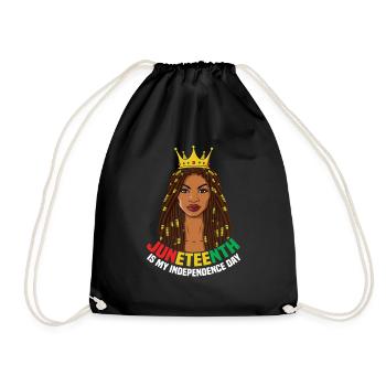 Celebrate Juneteenth Black History Independence - Drawstring Bag - black - Front