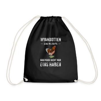 Wyandotten Huhn I Henne Ei Hahn Motiv für - Turnbeutel - Schwarz - Vorne