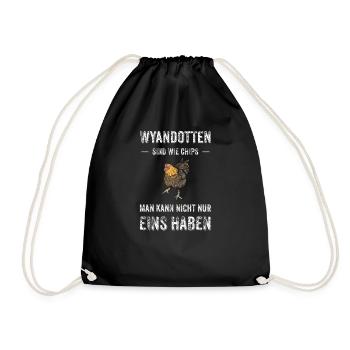 Wyandotten Huhn I Henne Ei Hahn Motiv für - Turnbeutel - Schwarz - Vorne