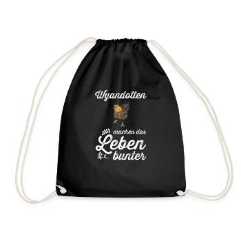 Wyandotten Huhn I Henne Ei Hahn Motiv für - Turnbeutel - Schwarz - Vorne