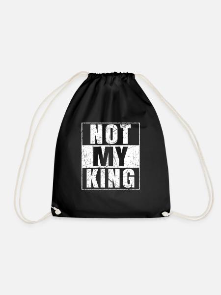 Not My King Coronation Protest - Drawstring Bag - black