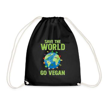 Save the World Go Vegan - Sac de sport léger - noir - Devant