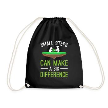 Small Steps Can Make a Big Difference - Turnbeutel - Schwarz - Vorne