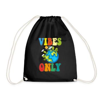 Vibes Only - Drawstring Bag - black - Front