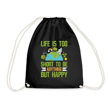 La vie est trop courte pour être autre chose qu’heureuse - Sac de sport léger - noir - Devant