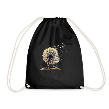 Pissenlit Livres Bibliothécaire de fleurs mignon Équipe drôle - Sac de sport léger - noir - Devant