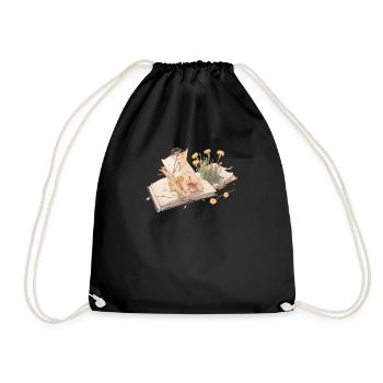Dandelion Books Flower Librarian Reading Cool Pun - Drawstring Bag - black - Front
