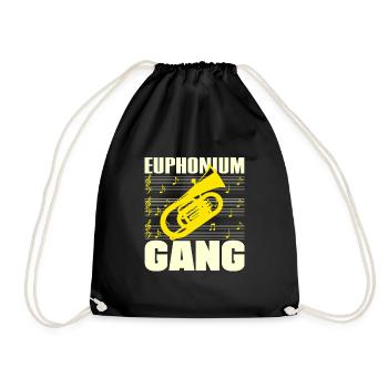 Euphonium Gang Baritone Player Gift Idea - Drawstring Bag - black - Front