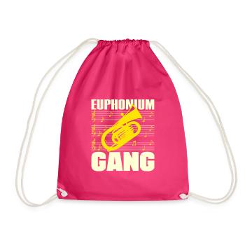 Euphonium Gang Baritone Player Gift Idea - Drawstring Bag - fuchsia - Front