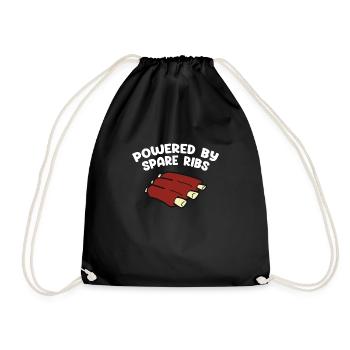 Spare Ribs Food Lover Grillen BBQ Ribs Barbecue - Turnbeutel - Schwarz - Vorne