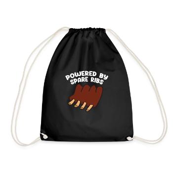 Spare Ribs Lustiges BBQ Grillen Fleisch Barbecue - Turnbeutel - Schwarz - Vorne