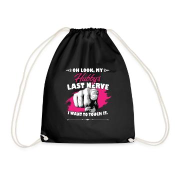 Regarde le dernier nerf de mon mari drôle femme - Sac de sport léger - noir - Devant
