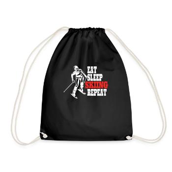 Ski accessories for skiers - Drawstring Bag - black - Front