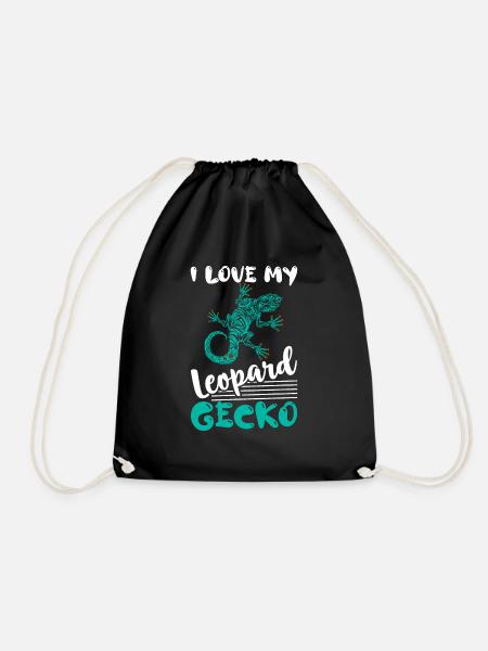 I Love My Leopard Gecko Lizard Lover Reptile - Turnbeutel - Schwarz