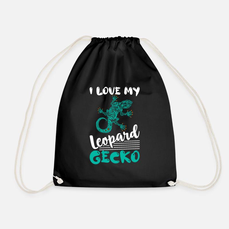 I Love My Leopard Gecko Lizard Lover Reptile - Turnbeutel - Schwarz