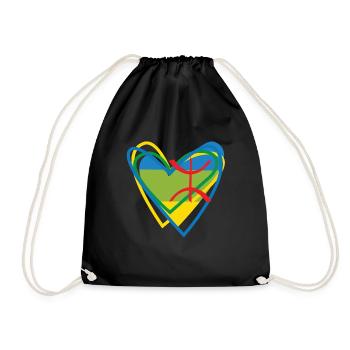 I am Kabyles in my heart AMAZIGH - Drawstring Bag - black - Front