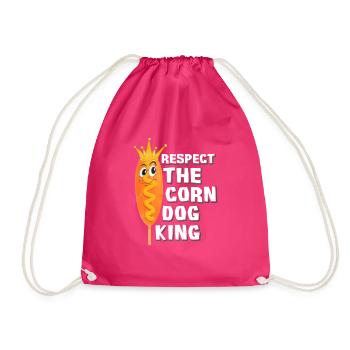 Corn Dog King - Drawstring Bag - fuchsia - Front