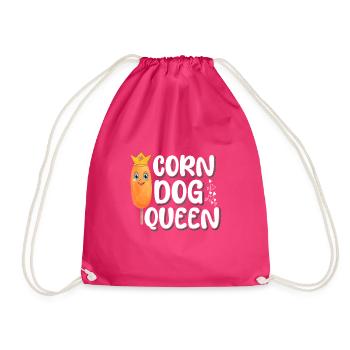 Corn Dog Queen - Drawstring Bag - fuchsia - Front