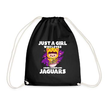 Anime Ramen Corn Dog Girl - Drawstring Bag - black - Front